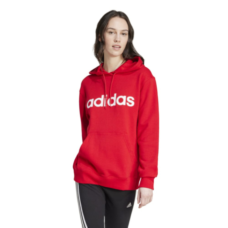 Dámská mikina s kapucí ADIDAS-W LIN FT HD-IY9187-Red