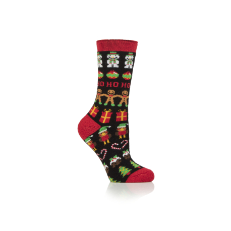 Dámské ponožky HEAT HOLDERS-1 PACK-WOMEN LITE GINGERBREAD-CHRISTMAS SOCKS