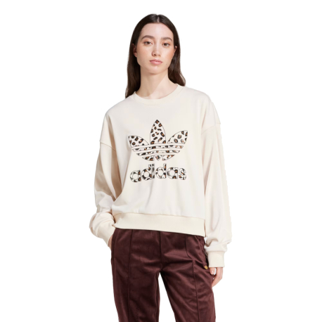 Dámská mikina ADIDAS ORIGINALS-LEOPARD SWEAT-Wonder White