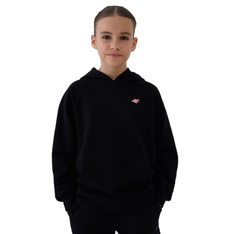 Dívčí mikina s kapucí 4F JUNIOR-SWEATSHIRT F1478-20S-DEEP BLACK