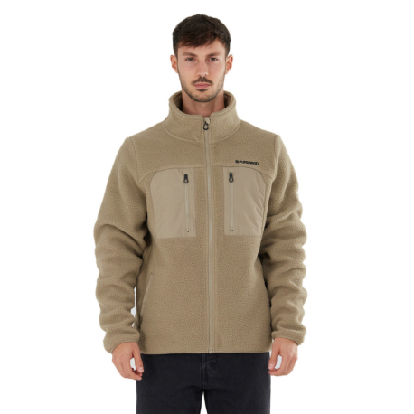 Pánská turistická mikina se zipem FUNDANGO-Haven Hybrid Jacket-636-cashmere