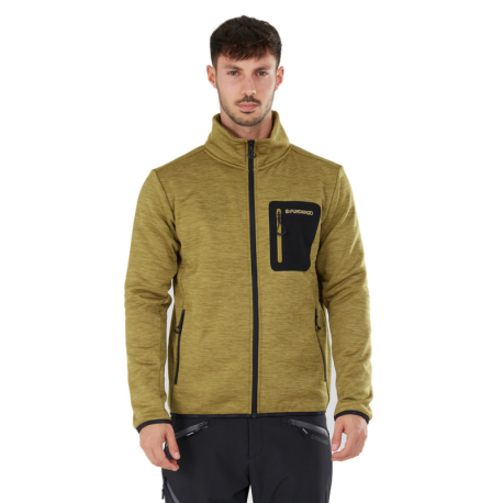 Pánská turistická mikina se zipem FUNDANGO-Jefferson Fleece Jacket-565-moss