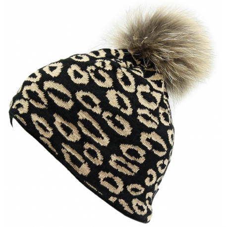 Dámská zimní čepice BLIZZARD-Leopard cap, black