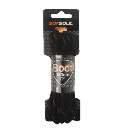 Tkaničky do bot SOFSOLE-LACES OUTDOOR 801997 BLACK/TAN WAXED 114 CM